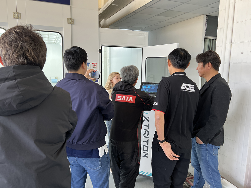 XTRITON demonstrates the tablet-based control interface for the PG-90E Intelligent Spray Robot